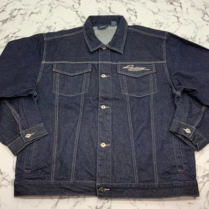 Men's Davoucci Navy Khaki Casual Denim Jacket
